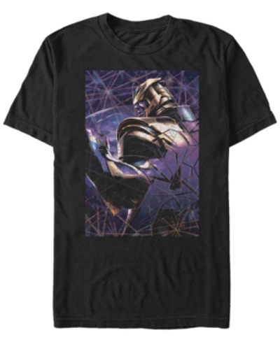 Marvel Men's Avengers Infinity War Thanos Breaking Apart Short Sleeve T-shirt In Black