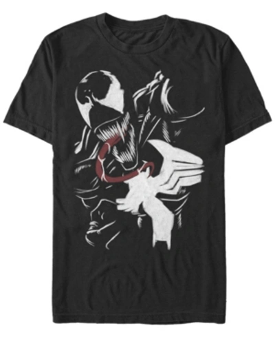 Marvel Men's Comic Collection Painted Venom Action Pose Short Sleeve T-shirt In Black