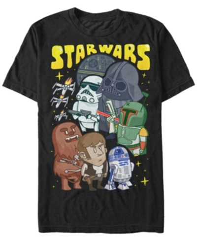 Star Wars Men's Classic Cute Good Guys Vs. Bad Guys Short Sleeve T-shirt In Black