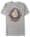 Star Wars Men's Bb-8 Badge Logo Short Sleeve T-shirt In Gray