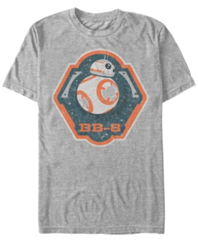 Star Wars Men's Bb-8 Badge Logo Short Sleeve T-shirt In Gray
