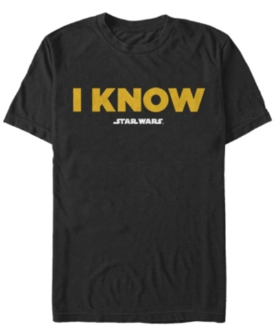Star Wars Men's Leia I Know Short Sleeve T-shirt In Black