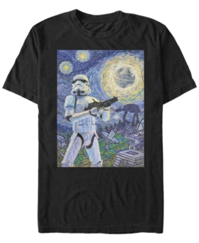 Star Wars Men's Stormtrooper A Stormy Night Short Sleeve T-shirt In Black