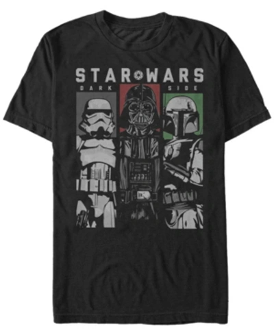 Star Wars Men's Classic Dark Side Villain Panels Short Sleeve T-shirt In Black