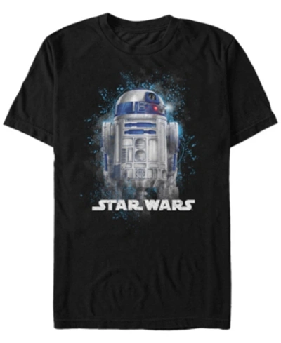 Star Wars Men's Classic R2-d2 Paint Splatter Short Sleeve T-shirt In Black