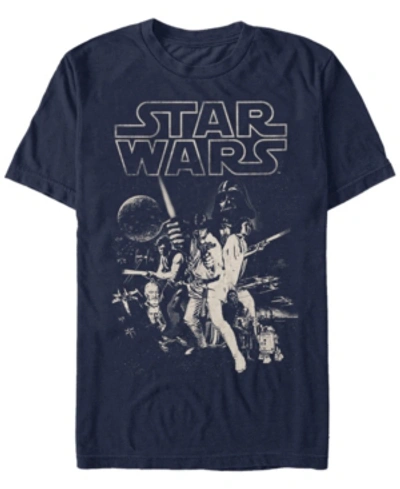 Star Wars Men's Classic Character Collage Short Sleeve T-shirt In Navy