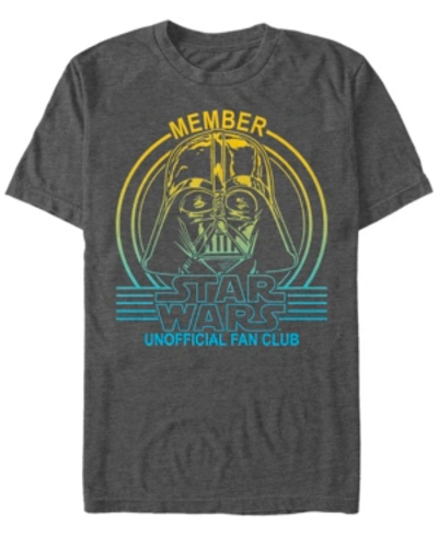 Star Wars Men's A New Hope Vader The Unofficial Fan Club Short Sleeve T-shirt In Charcoal Heather