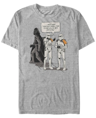 Star Wars Men's Classic Nice Suit Darth Vader Comic Humor Short Sleeve T-shirt In Gray