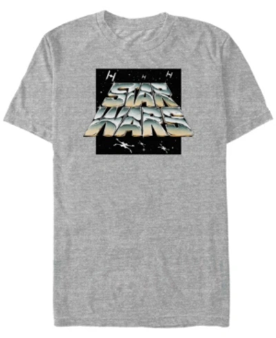 Star Wars Men's Classic Chrome Logo Short Sleeve T-shirt In Gray