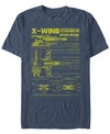 Star Wars Men's X-wing Starfighter Model Short Sleeve T-shirt In Royal Heather