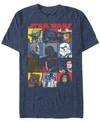 Star Wars Men's Classic Comic Character Squares Short Sleeve T-shirt In Navy Heather