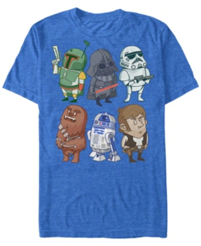 Star Wars Men's Classic Cute Cartoon Characters Short Sleeve T-shirt In Royal Blue