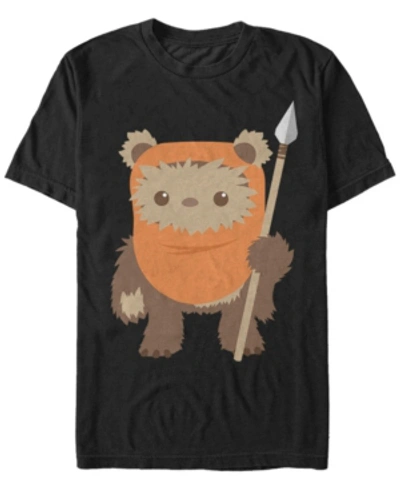 Star Wars Men's Return Of The Jedi Cute Ewok But Will Spear You Short Sleeve T-shirt In Black