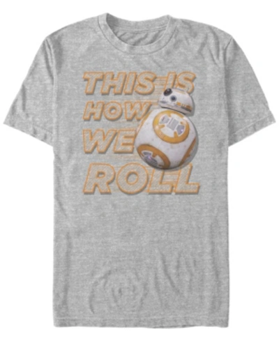 Star Wars Men's Bb-8 This Is How We Roll Short Sleeve T-shirt In Gray