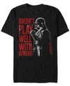 Star Wars Men's Classic Darth Vader Doesn't Play Well With Others Short Sleeve T-shirt In Black