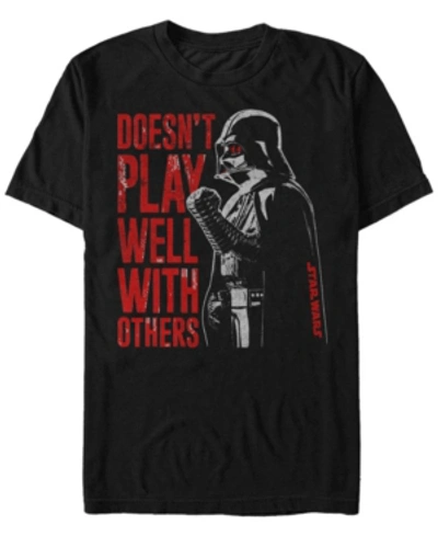 Star Wars Men's Classic Darth Vader Doesn't Play Well With Others Short Sleeve T-shirt In Black