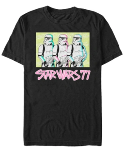 Star Wars Men's Classic Retro Neon Stormtroopers Short Sleeve T-shirt In Black