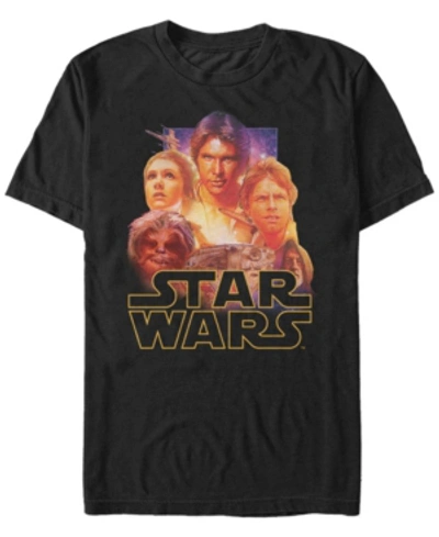 Star Wars Men's Classic Heavenly Han Solo Group Short Sleeve T-shirt In Black