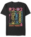 STAR WARS STAR WARS MEN'S CLASSIC RAINBOW RETRO R2-D2 ASTROMECH DROID SHORT SLEEVE T-SHIRT