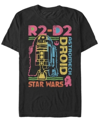 Star Wars Men's Classic Rainbow Retro R2-d2 Astromech Droid Short Sleeve T-shirt In Black