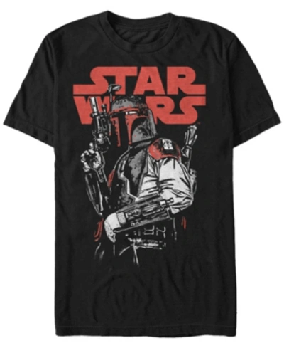 Star Wars Men's Classic Boba Fett Bounty Hunter Short Sleeve T-shirt In Black