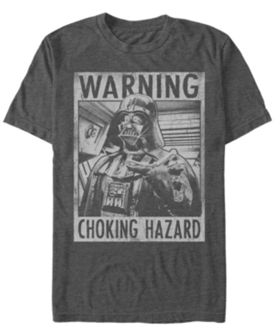 Star Wars Men's Classic Darth Vader Choking Hazard Short Sleeve T-shirt In Charcoal Heather