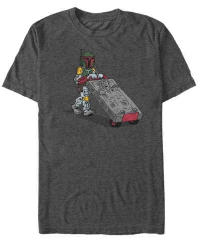 Star Wars Men's Classic Boba Fett Cement Man Short Sleeve T-shirt In Charcoal Heather