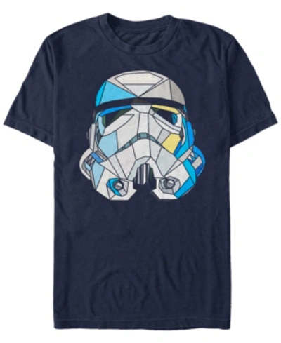 Star Wars Men's Classic Stained-glass Stormtrooper Helmet Short Sleeve T-shirt In Navy