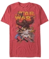 Star Wars Men's Classic Cartoon Good Guys Short Sleeve T-shirt In Red Heather