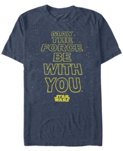 Star Wars Men's Classic May The Force Be With You Short Sleeve T-shirt In Navy Heather
