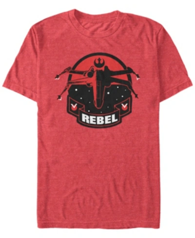 Star Wars Men's Classic Rebel Fighter Logo Short Sleeve T-shirt In Red Heather