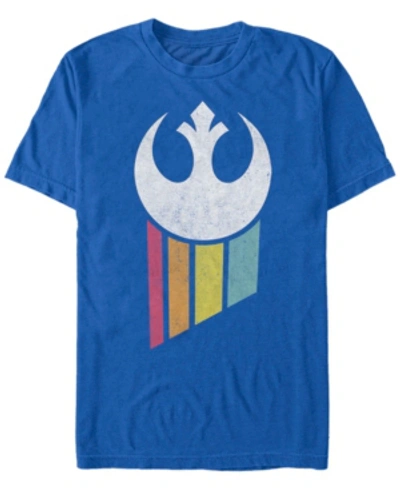 Star Wars Men's Classic Rainbow Rebel Logo Short Sleeve T-shirt In Royal