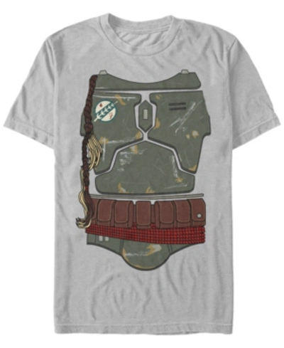 Star Wars Men's Classic Boba Fett Bounty Hunter Costume Short Sleeve T-shirt In Silver