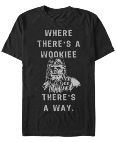 Star Wars Men's Classic Chewbacca Where There's A Wookie There's A Way Short Sleeve T-shirt In Black