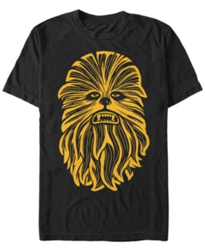 Star Wars Men's Classic Chewbacca Face Short Sleeve T-shirt In Black