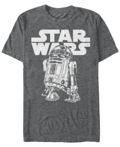 Star Wars Men's Classic Simple R2-d2 Short Sleeve T-shirt In Charcoal Heather