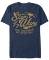 Star Wars Men's Classic May The Force Be With You Text Short Sleeve T-shirt In Navy Heather