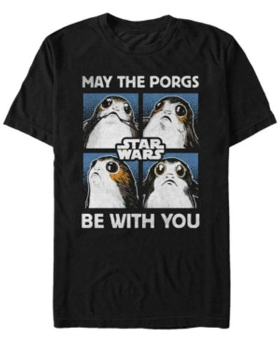 Star Wars Men's May The Porgs Be With You Short Sleeve T-shirt In Black