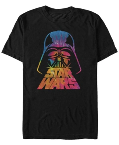 Star Wars Men's Classic Tie Dye Darth Vader Helmet Short Sleeve T-shirt In Black