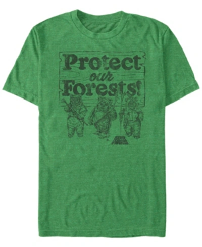 Star Wars Men's Ewok Protect Our Forests Short Sleeve T-shirt In Green
