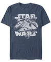 Star Wars Men's Classic Millennium Falcon Starry Short Sleeve T-shirt In Navy Heather