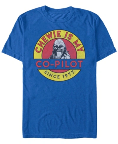 Star Wars Men's Classic Chewie Is My Co-pilot Short Sleeve T-shirt In Royal