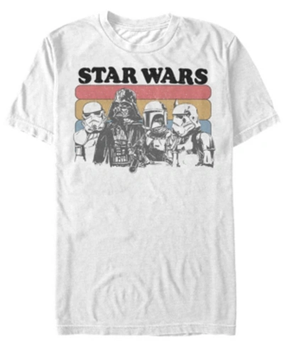 Star Wars Men's Classic Retro Darth Vader And Stormtroopers Short Sleeve T-shirt In White
