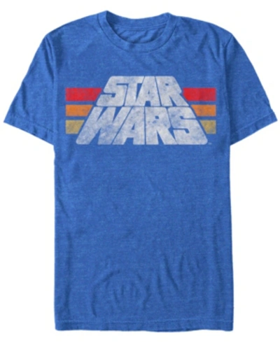 Star Wars Men's Classic Retro Distressed Logo Short Sleeve T-shirt In Royal Blue