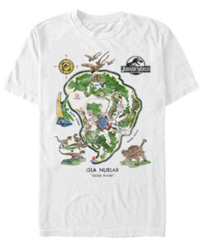 Jurassic World Men's Isla Nublar Cloud Island Short Sleeve T-shirt In White