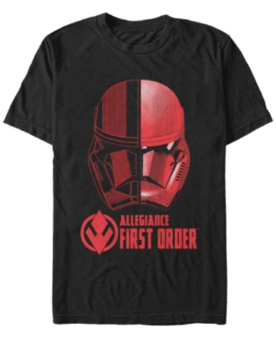 Star Wars Men's Rise Of Skywalker First Order Allegiance Sith Trooper Helmet Short Sleeve T-shirt In Black