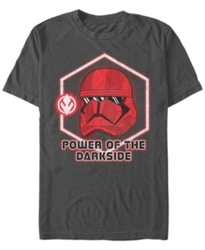 Star Wars Men's Rise Of Skywalker Red Trooper Power Of The Dark Side Short Sleeve T-shirt In Charcoal
