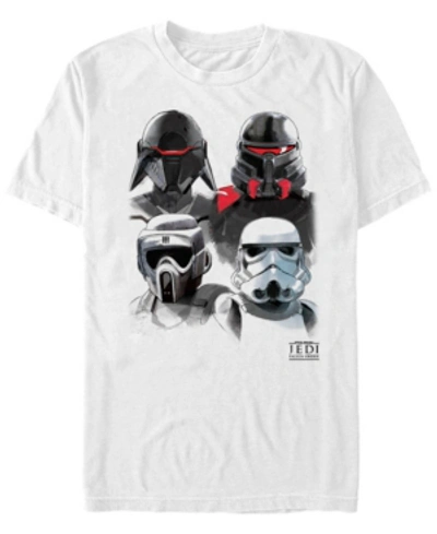 Star Wars Men's Jedi Fallen Order Trooper Group Sketch T-shirt In White