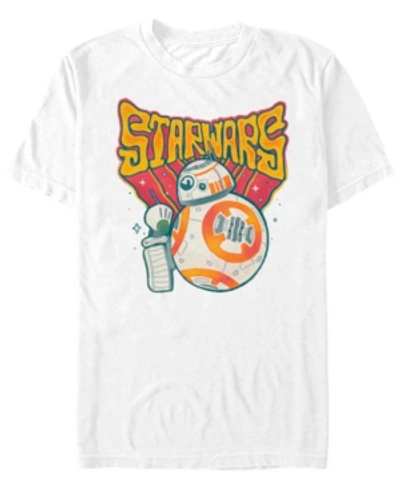 Star Wars Men's Rise Of Skywalker Psychedelic Bb-8 T-shirt In White