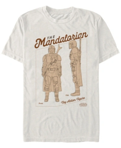 Star Wars Men's Mandalorian Toy Action Figure T-shirt In Natural